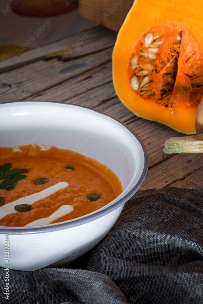 Pumpkin soup for halloween party Pumpkin soup for halloween party