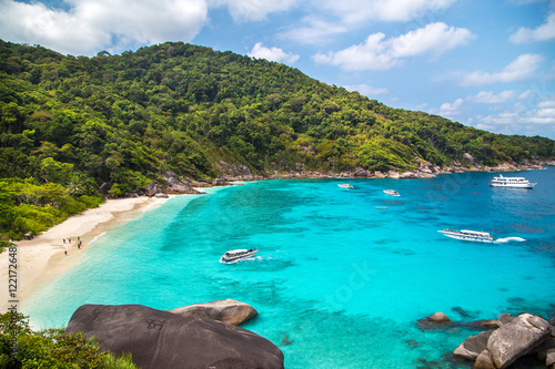 Beautiful tropical similan island white beach - Thailand photo