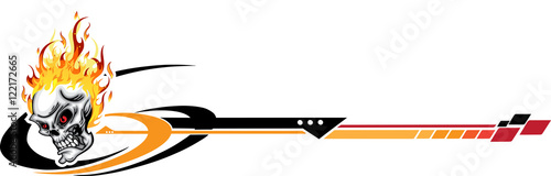 Skull Ghost Speed Rider delivery. Mascot for sport teams. Great for t-shirt designs, business mascot logo and any other design work. Ready for car paint or sticker vinyl cutting.