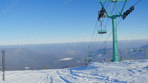 Ski lifts on the bright winter day © emaria