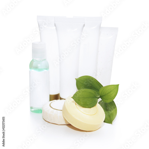 cosmetic set isolated on white background photo