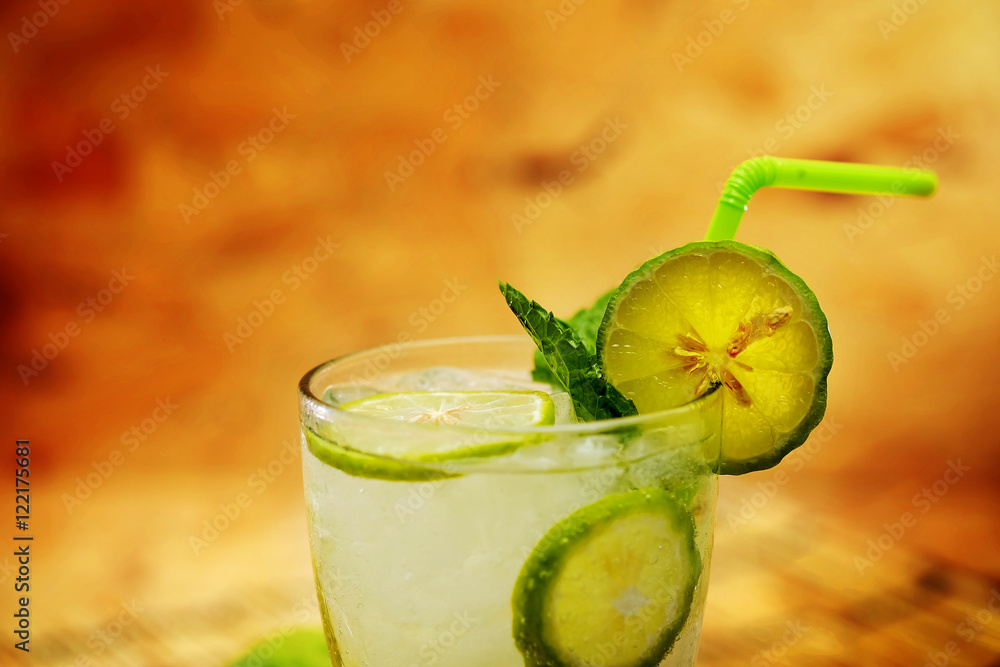 Kaffir lime, Bergamot soda Cool drink , Herb for Treatment of Acid Reflux, with Earth tone