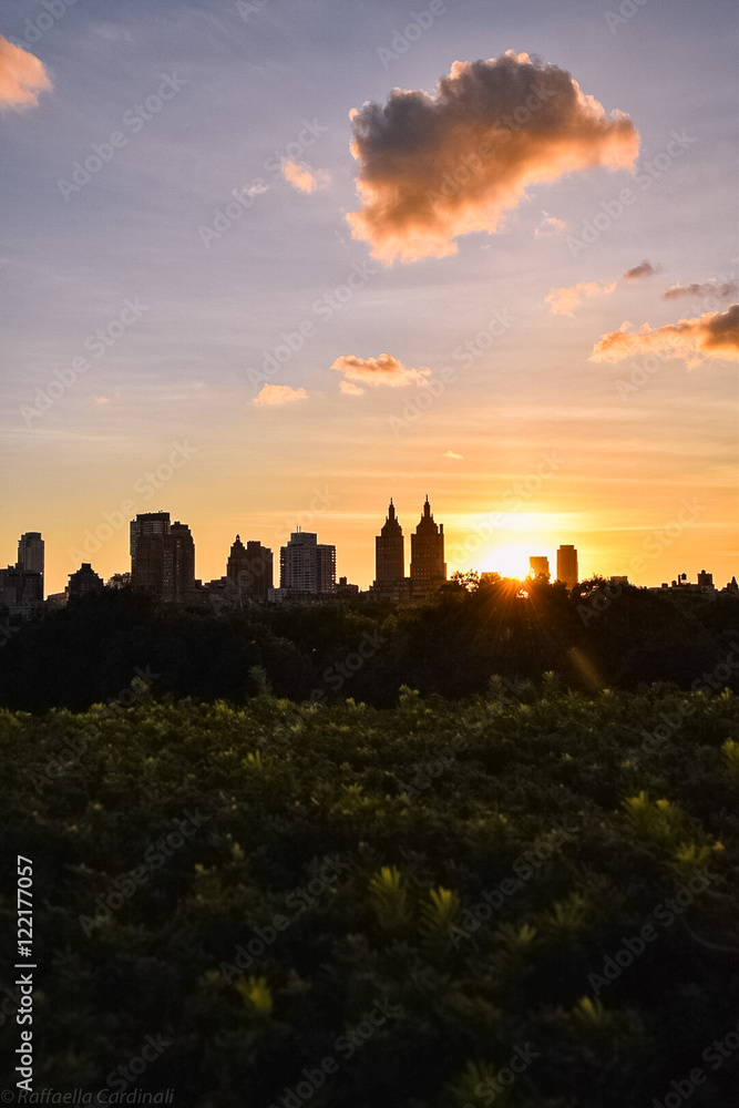 Sunset from the rooftop of the Metropolitan Museum 