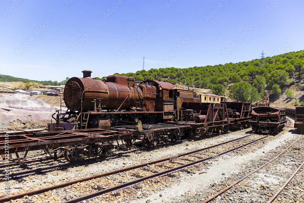Antiguo Tren Minero minas de Rio Tinto en Huelva para el traslado del mineral Antiguo Tren Minero minas de Rio Tinto en Huelva para el traslado del mineral