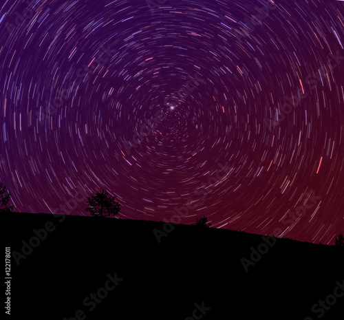 Star trails landsape