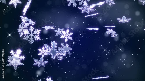 Abstract snowflake Christmas festival background with blue tone