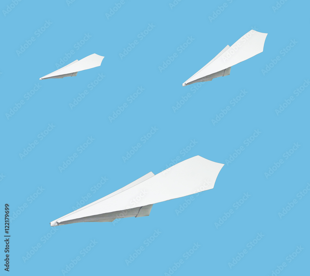 Fototapeta premium Plane made from paper with flag.