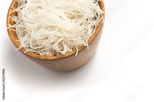 Chinese Noodles. Rice vermicelli Pasta into a bowl