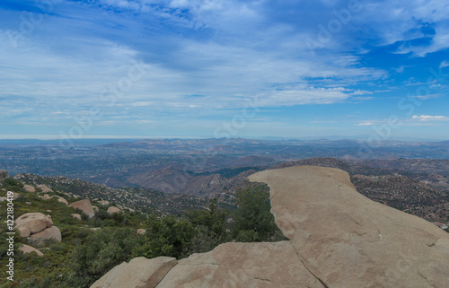 Famous Potato Chip Rock at the summit of Mount Woodson - Trail in Poway, California