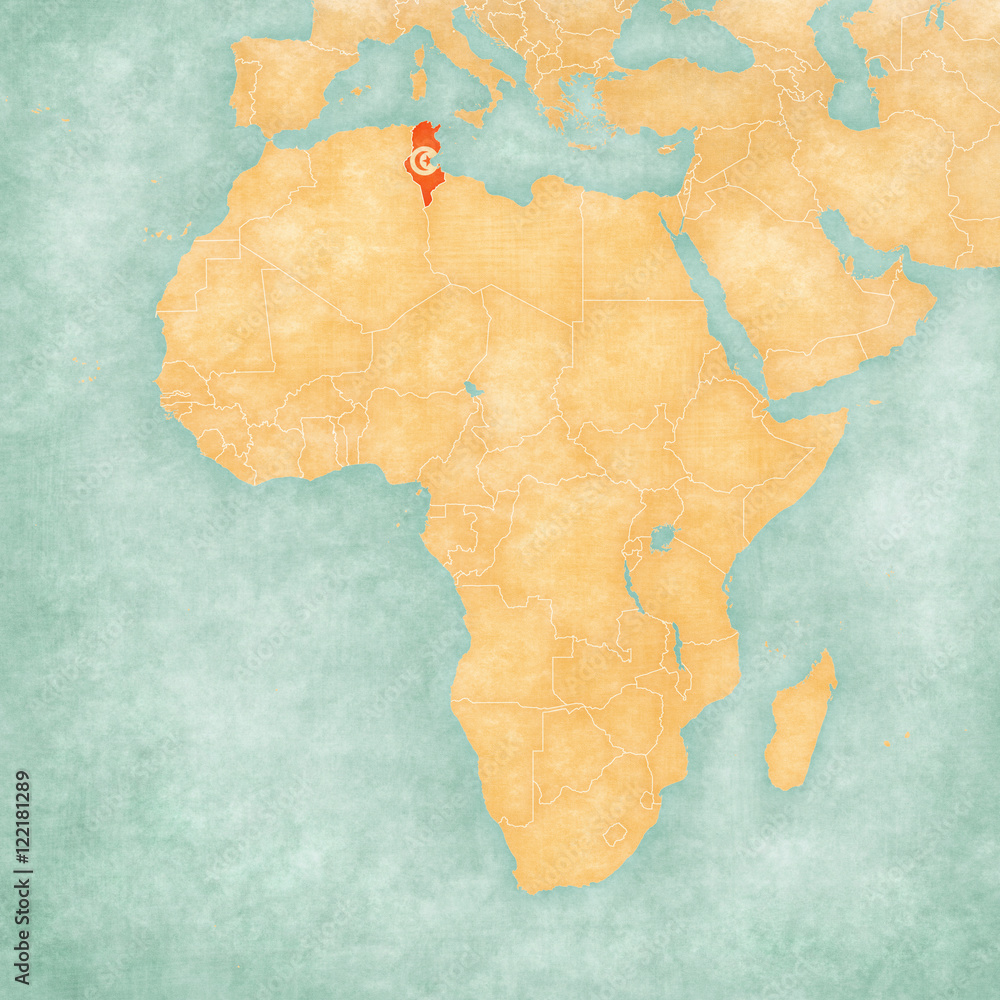 Map of Africa - Tunisia