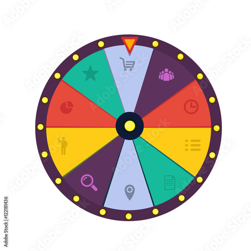 Wheel of fortune infographic design element. illustration