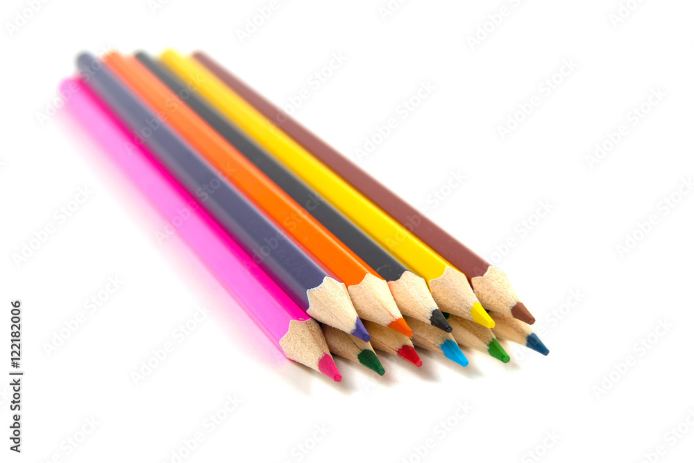 colored pencils on white background colored pencils on white background