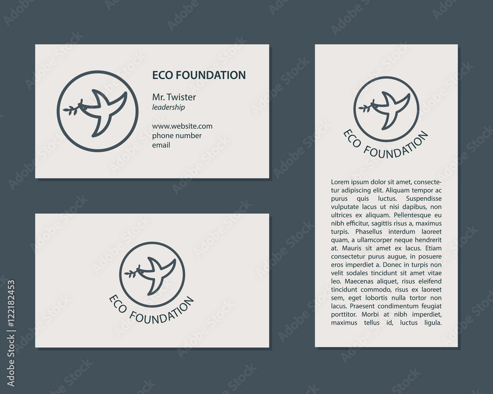 Fototapeta premium Eco Business Card and Flyer