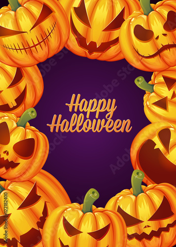 Happy Halloween poster background card. Vector illustration