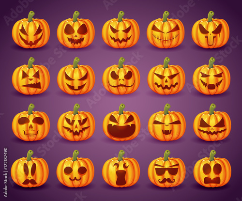Vector Set pumpkins for Halloween