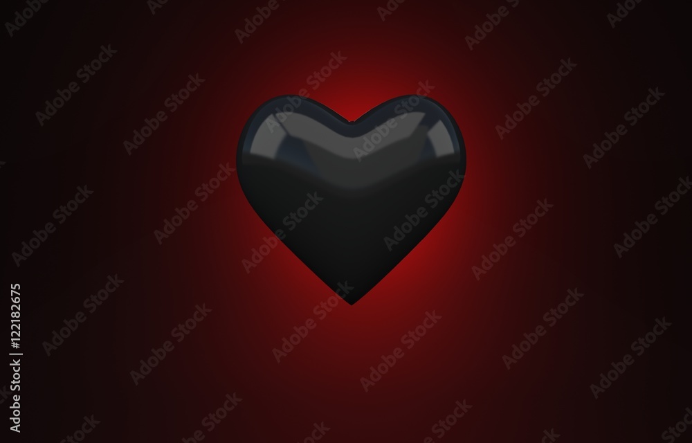 black heart 3D photo