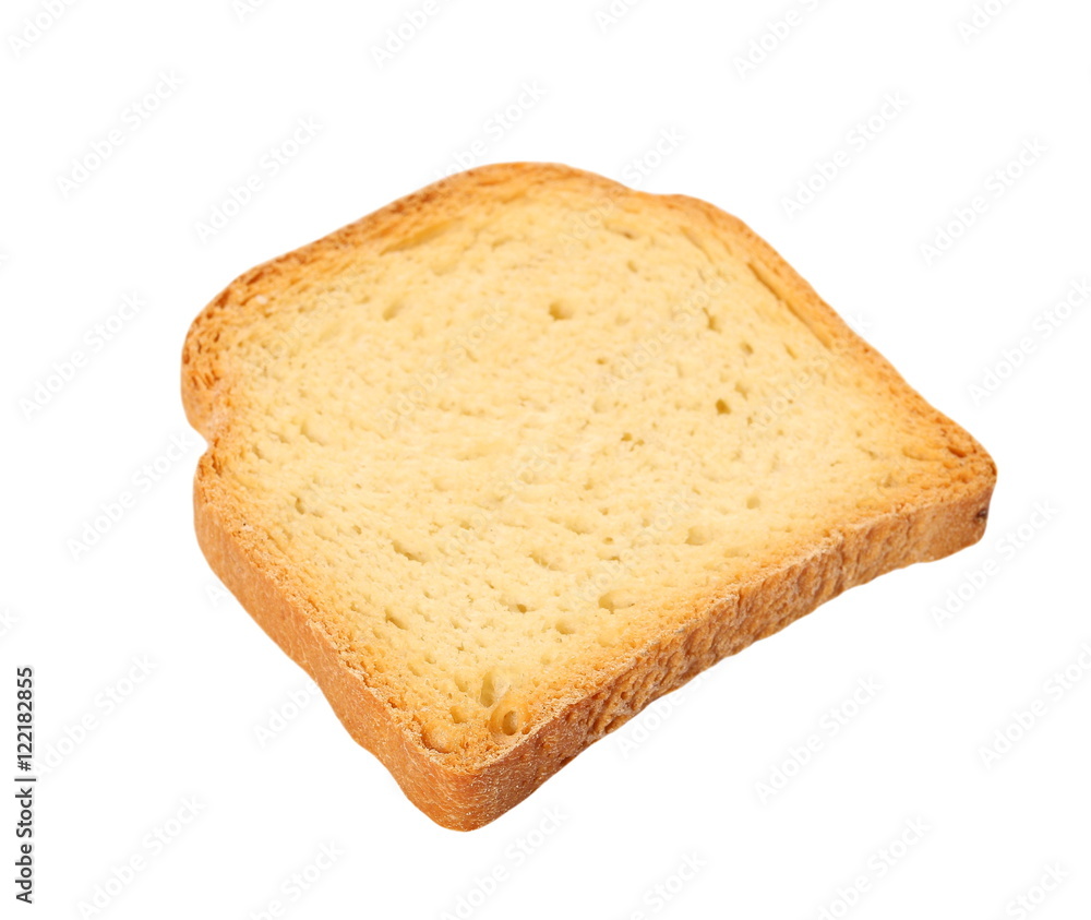 fried toast isolated on white background, sweet rusks bread clipping path