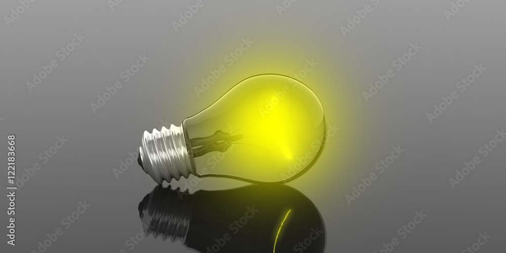 Yellow light bulb on black background. 3d illustration Yellow light bulb on black background. 3d illustration