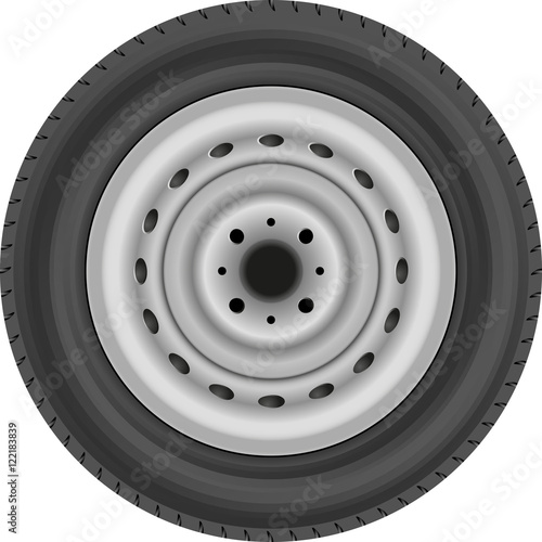 isolated car wheel