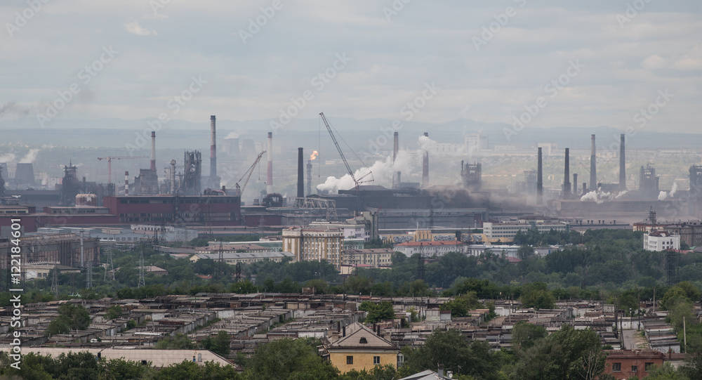 Industrial view of metallurgical factory