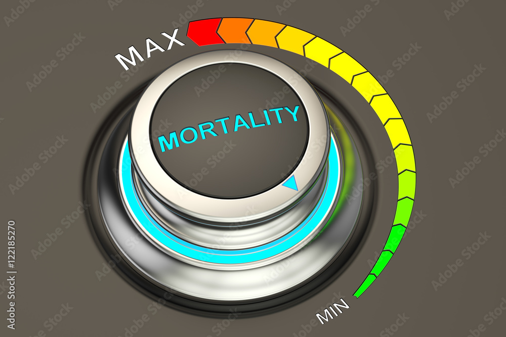 Fototapeta premium min level of mortality concept, 3D rendering