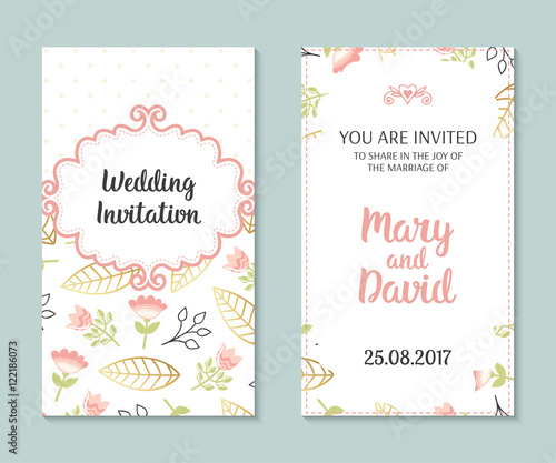 Romantic vector cards template