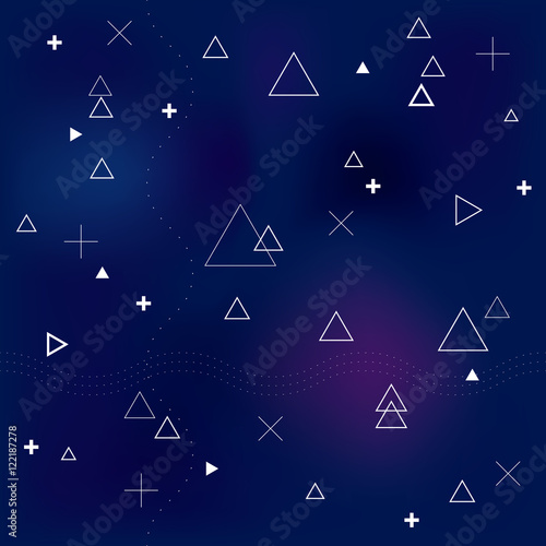 Abstract seamless pattern with geometric shapes