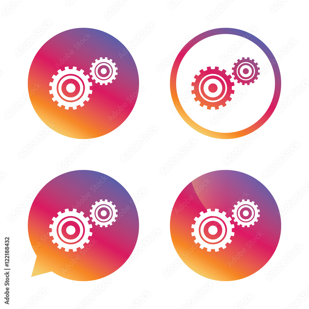 Cog settings sign icon. Cogwheel gear symbol. Cog settings sign icon. Cogwheel gear symbol.
