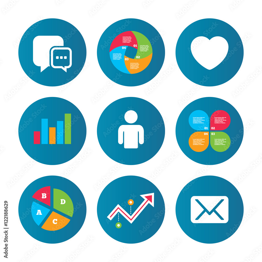 Social media icons. Chat speech bubble and Mail. Social media icons. Chat speech bubble and Mail.