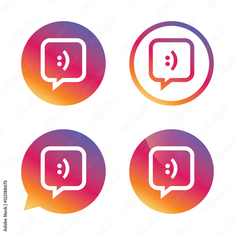 Chat sign icon. Speech bubble symbol. Chat sign icon. Speech bubble symbol.