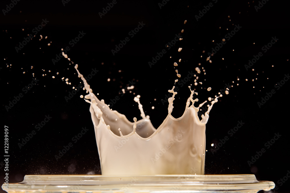 Walnut in milk splash