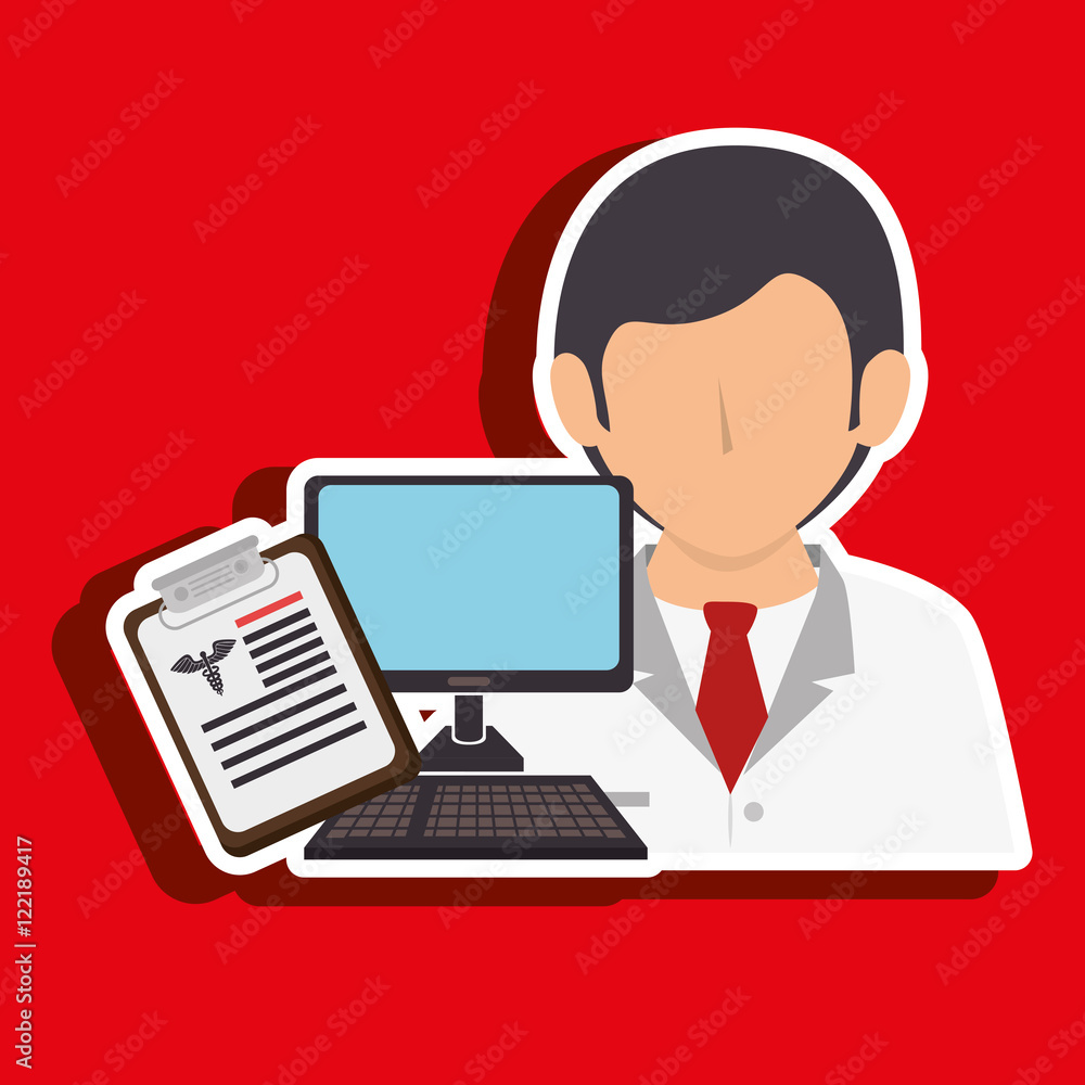 nurse computer service health vector illustration eps 10 nurse computer service health vector illustration eps 10