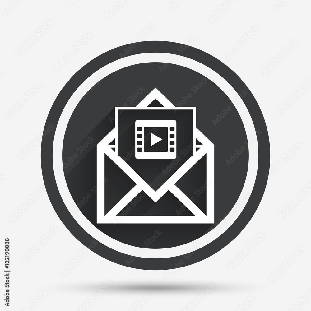Video mail icon. Video frame symbol. Message. Video mail icon. Video frame symbol. Message.