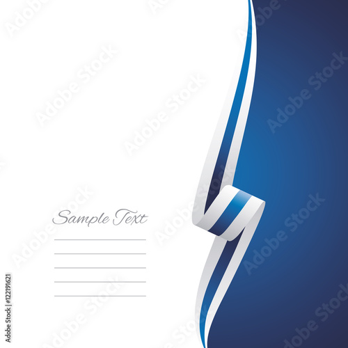 Abstract white blue ribbon right side brochure vector