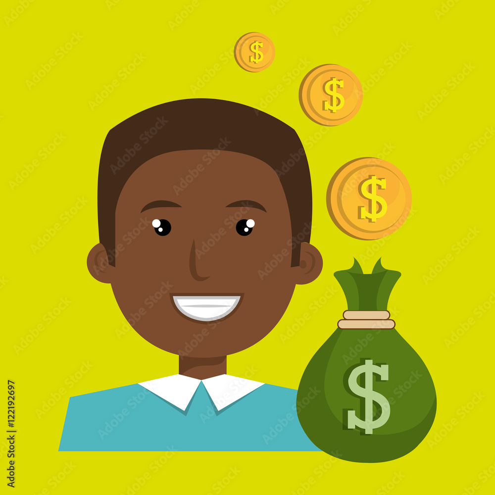 man bag money currency vector illustration eps 10 man bag money currency vector illustration eps 10