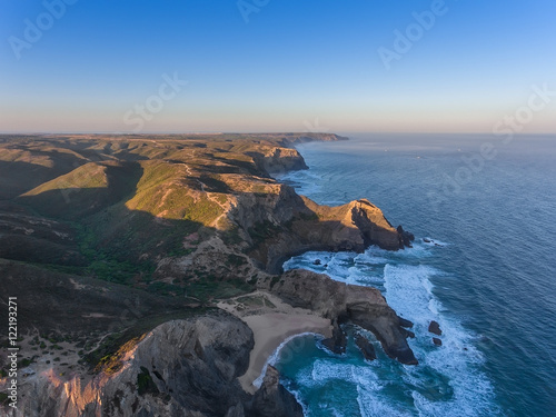 Seascape Costa Vicentina with the air. photo