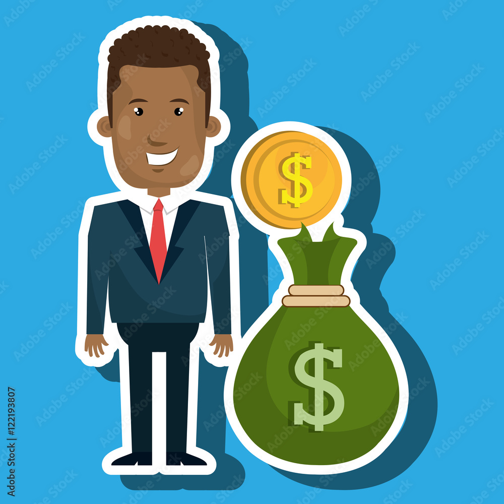 man bag money currency vector illustration eps 10 man bag money currency vector illustration eps 10