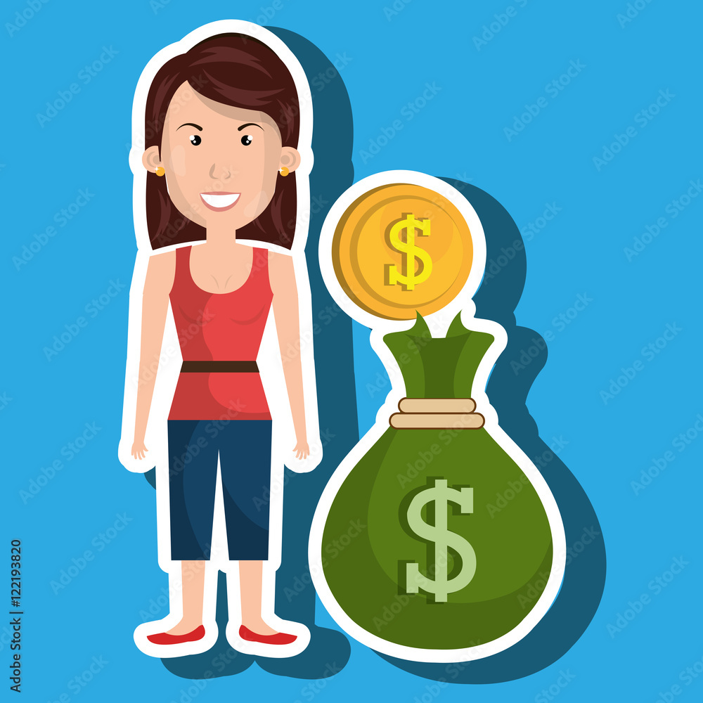 woman bag money currency vector illustration eps 10 woman bag money currency vector illustration eps 10