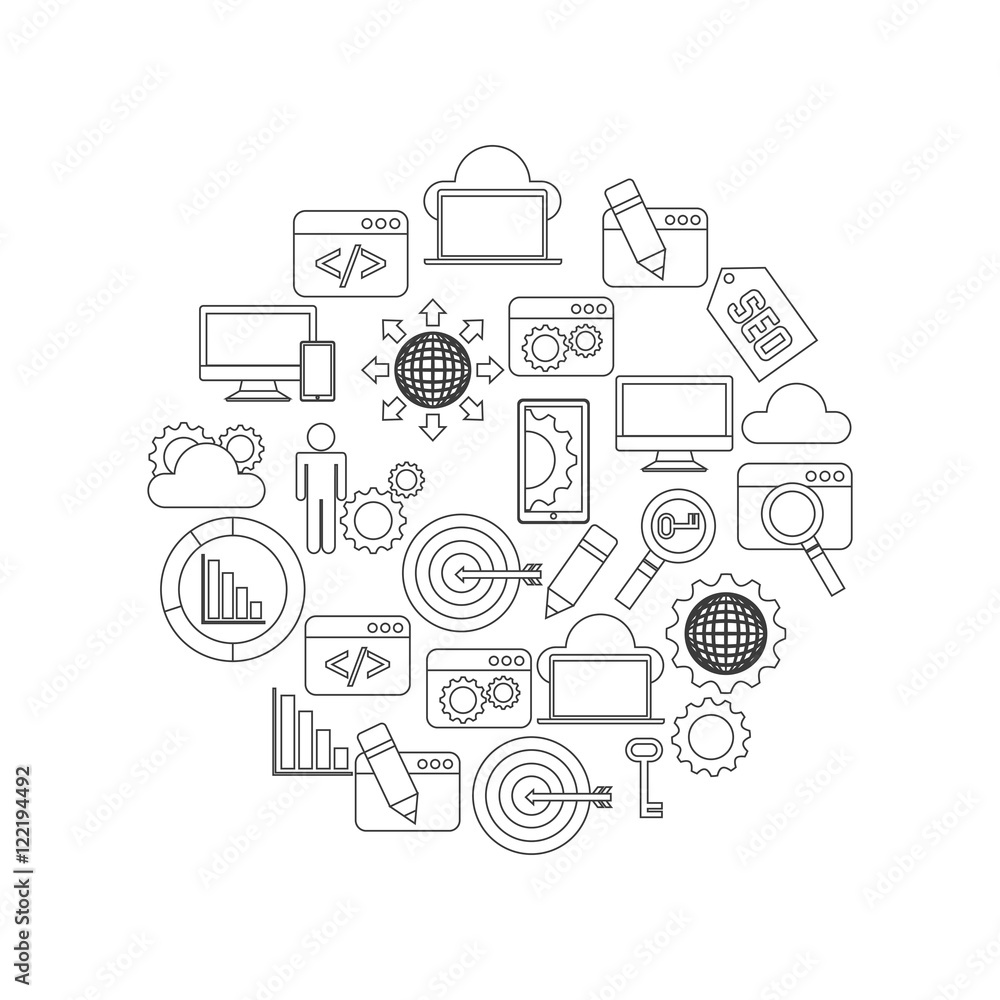 search engine optimization flat icons vector illustration design search engine optimization flat icons vector illustration design