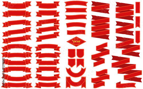 Set of medieval banner and flag