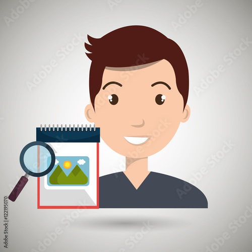 man images album search vector illustration esp 10