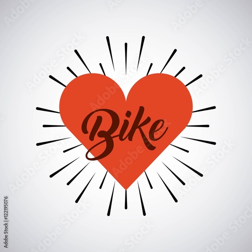 love my bike calligraphy vector illustration design