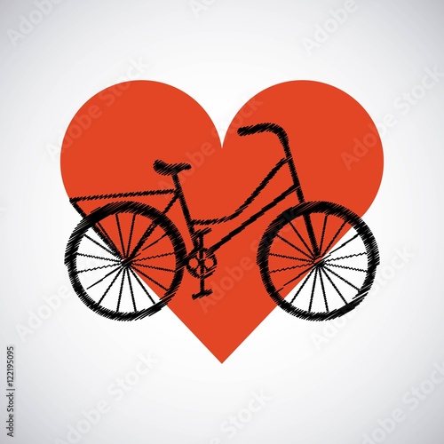 love my bicycle lifestyle concept icon vector illustration design