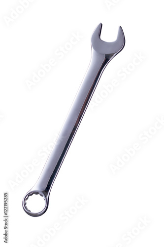 Universal wrench key with tooth isolated on white