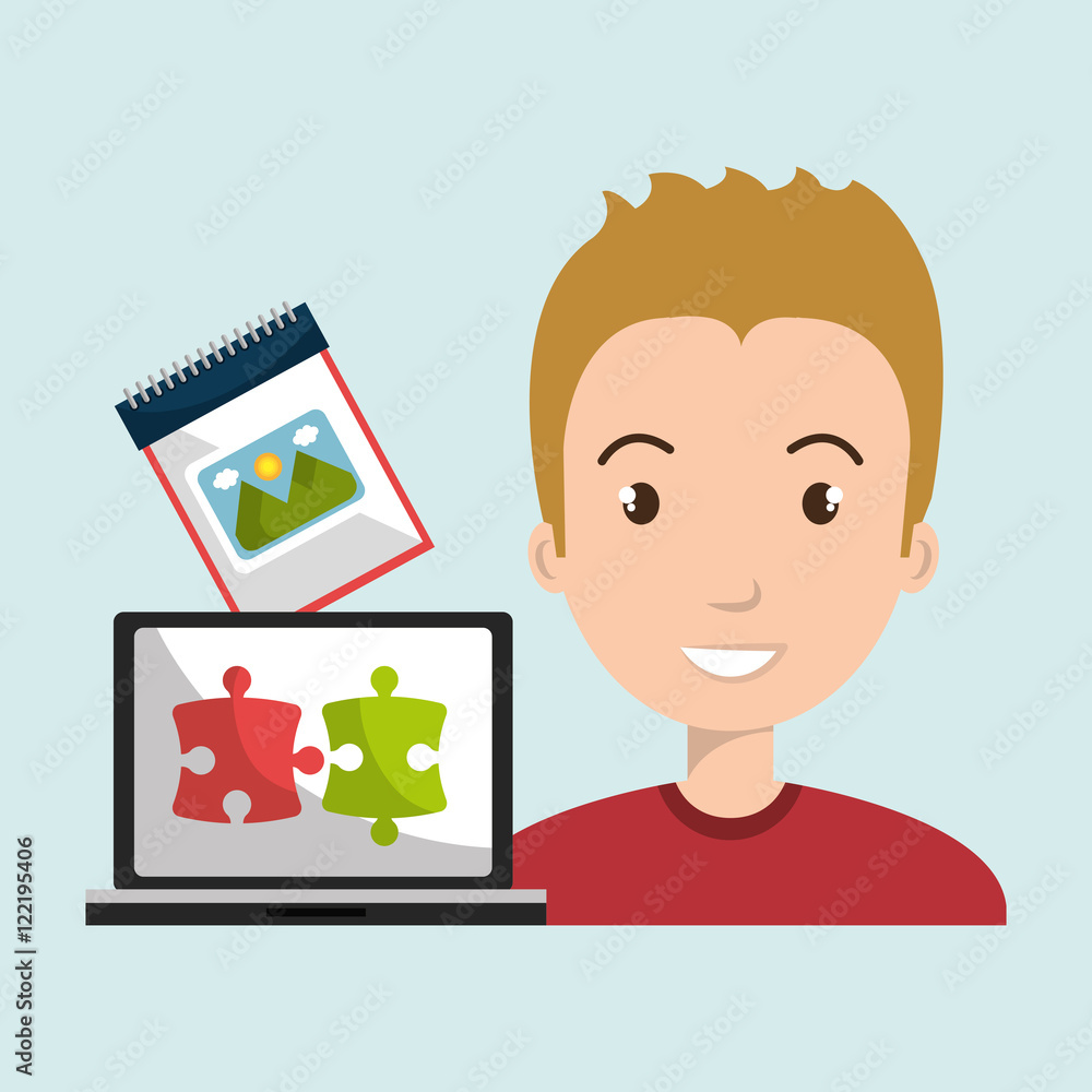 man laptop creative innovation vector illustration eps 10 man laptop creative innovation vector illustration eps 10