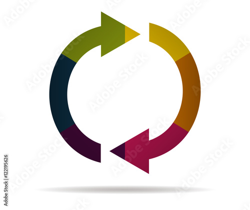 double arrow multicolor icon vector