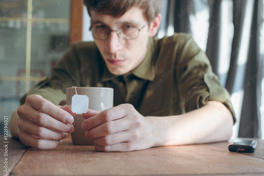 man drinking tea man drinking tea