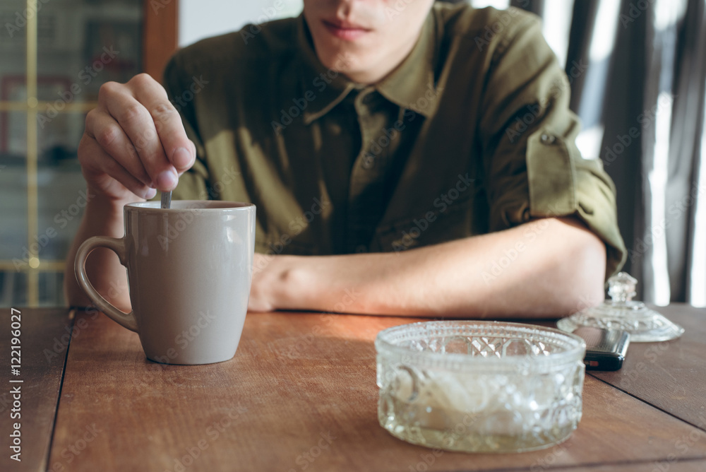 man drinking tea man drinking tea