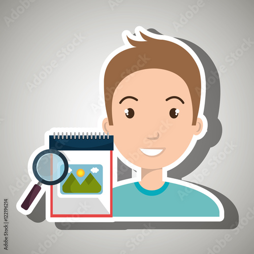 man images album search vector illustration esp 10