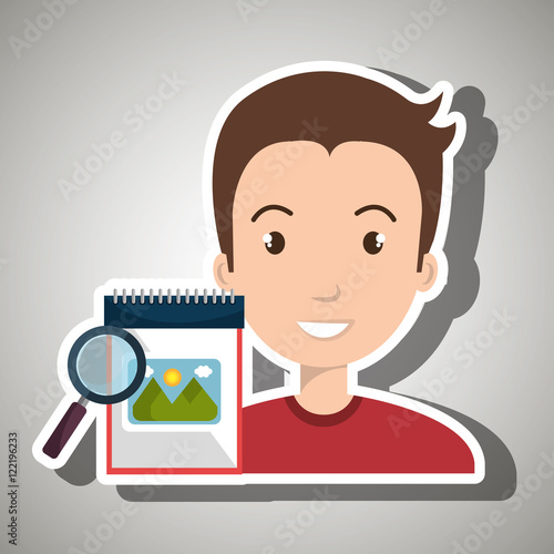 man images album search vector illustration esp 10